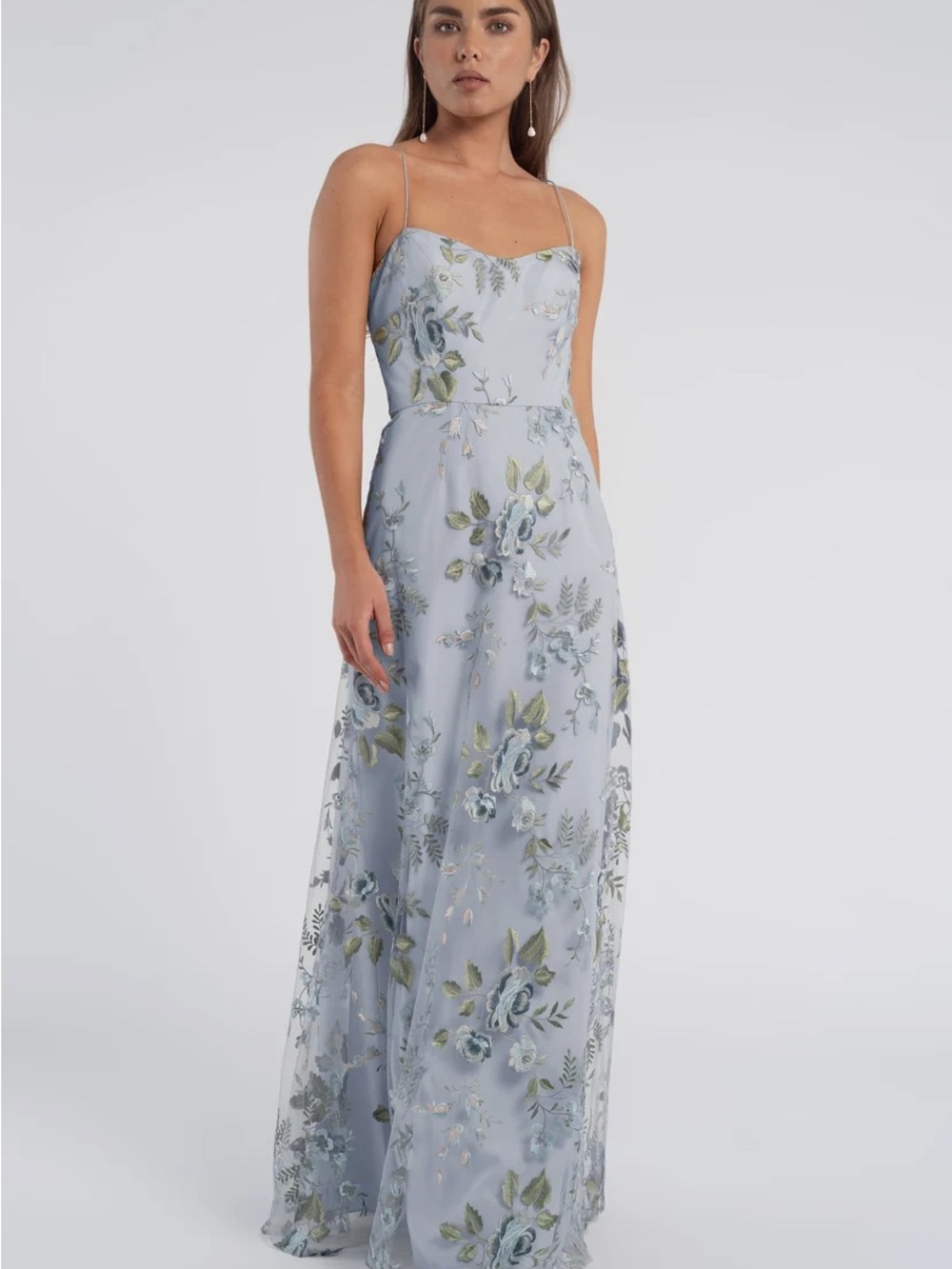 Jenny Yoo Drew Enchanted Floral Embroidery - Whisper Blue